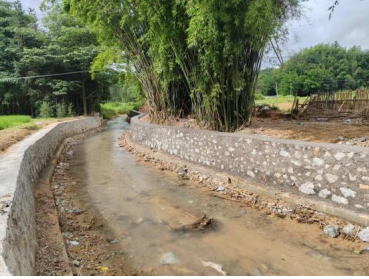 定南县历市镇桥水村新建新村对面河堤工程！
